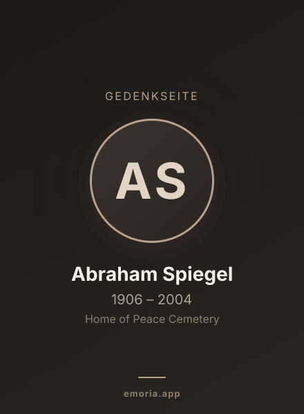 Gedenkportrait von Abraham Spiegel