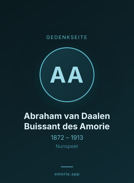 Gedenkportrait von Abraham van Daalen Buissant des Amorie