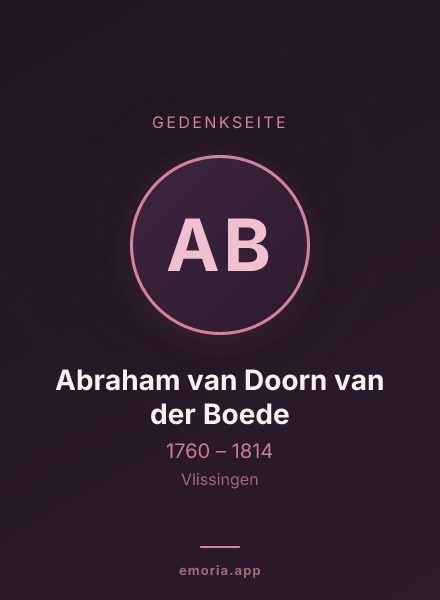 Gedenkportrait von Abraham van Doorn van der Boede