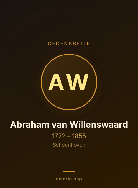Gedenkportrait von Abraham van Willenswaard