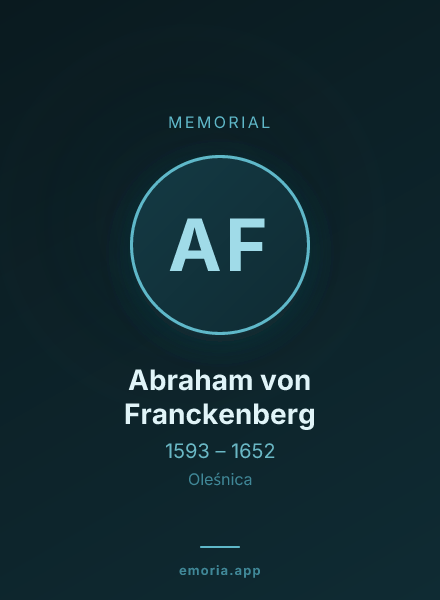 Memorial portrait of Abraham von Franckenberg