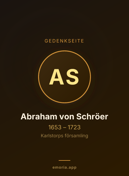 Gedenkportrait von Abraham von Schröer