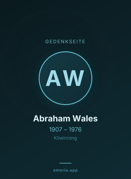 Gedenkportrait von Abraham Wales