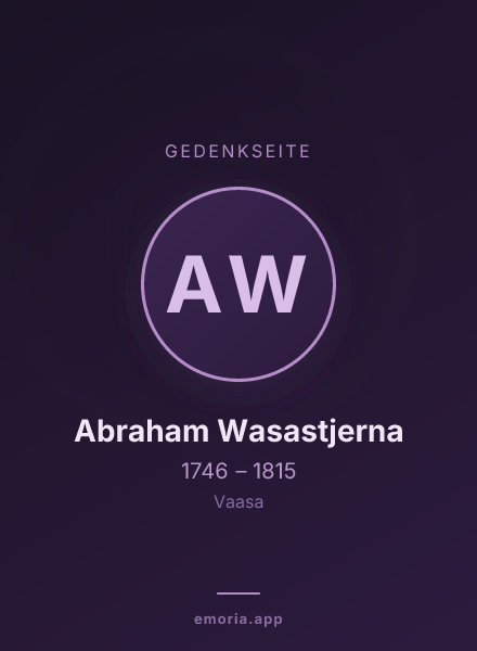 Gedenkportrait von Abraham Wasastjerna
