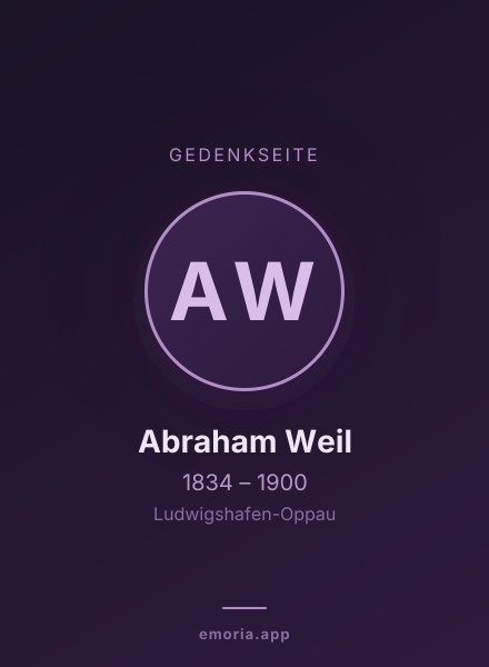 Gedenkportrait von Abraham Weil