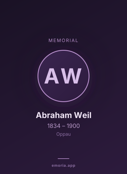 Memorial portrait of Abraham Weil