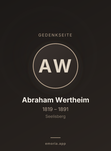 Gedenkportrait von Abraham Wertheim