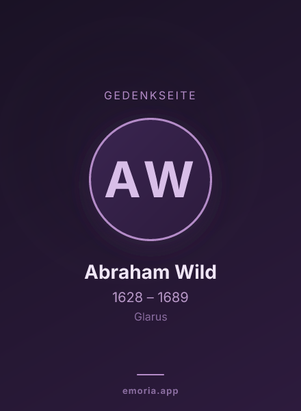 Gedenkportrait von Abraham Wild