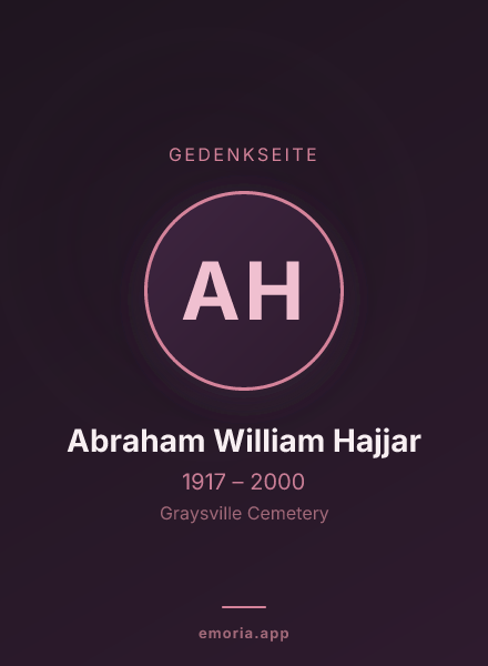 Gedenkportrait von Abraham William Hajjar