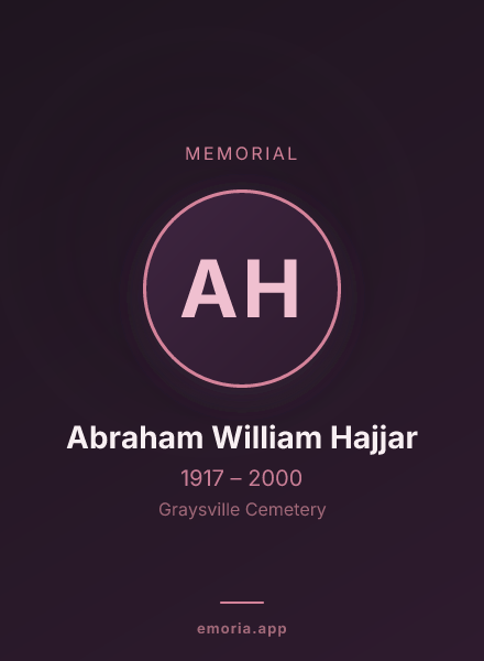Memorial portrait of Abraham William Hajjar