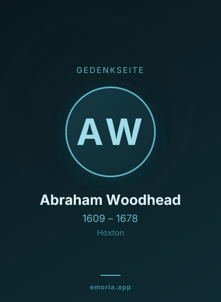 Gedenkportrait von Abraham Woodhead