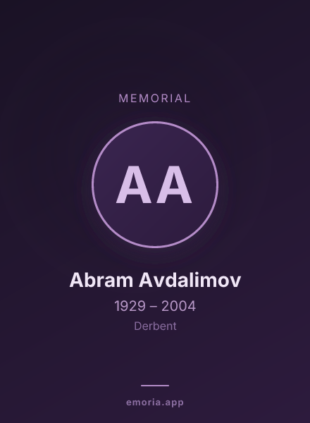 Memorial portrait of Abram Avdalimov