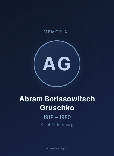 Memorial portrait of Abram Borissowitsch Gruschko