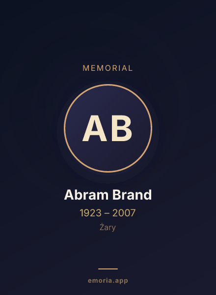Memorial portrait of Abram Brand