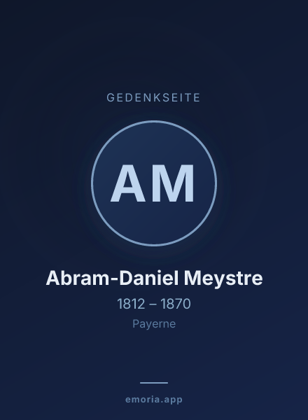 Gedenkportrait von Abram-Daniel Meystre