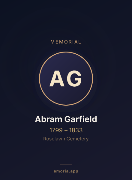 Memorial portrait of Abram Garfield