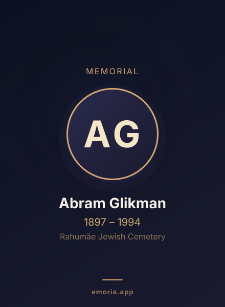 Memorial portrait of Abram Glikman