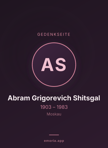 Gedenkportrait von Abram Grigorevich Shitsgal