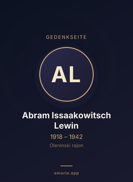 Gedenkportrait von Abram Issaakowitsch Lewin