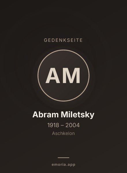Gedenkportrait von Abram Miletsky