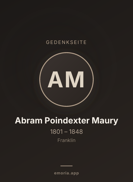 Gedenkportrait von Abram Poindexter Maury
