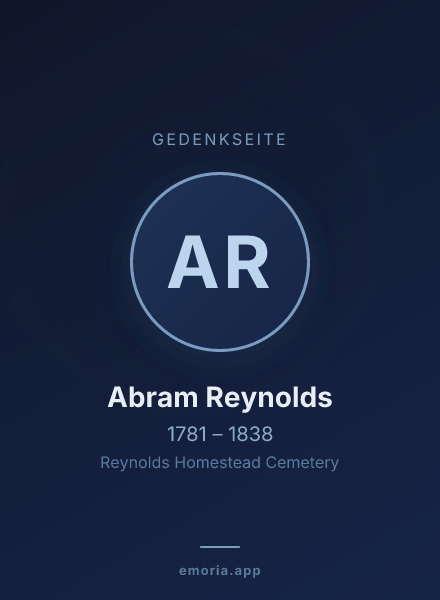 Gedenkportrait von Abram Reynolds