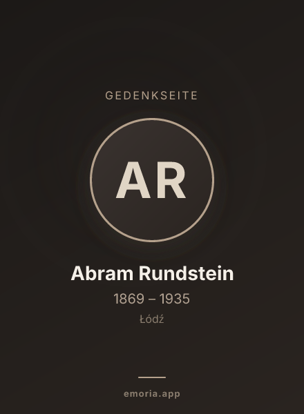 Gedenkportrait von Abram Rundstein