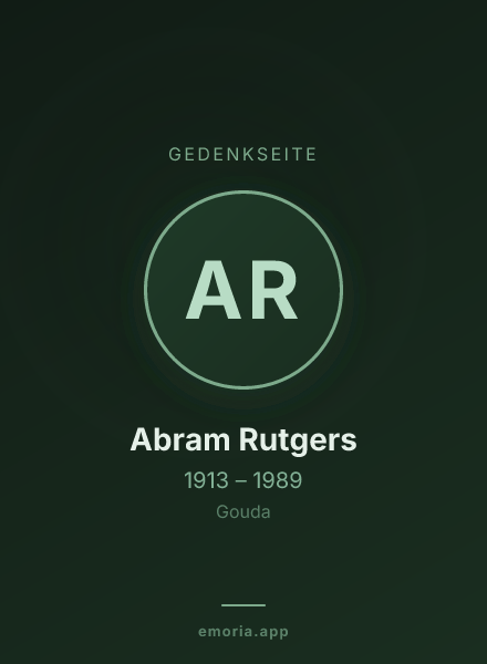 Gedenkportrait von Abram Rutgers
