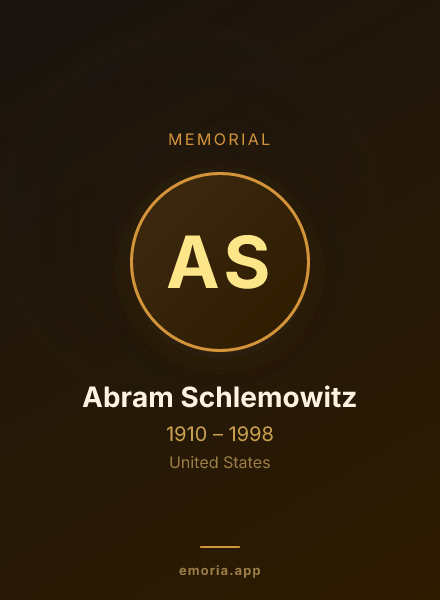 Memorial portrait of Abram Schlemowitz