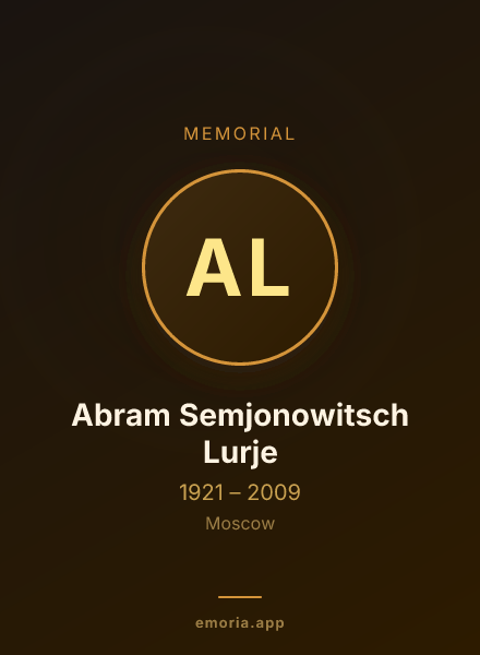 Memorial portrait of Abram Semjonowitsch Lurje