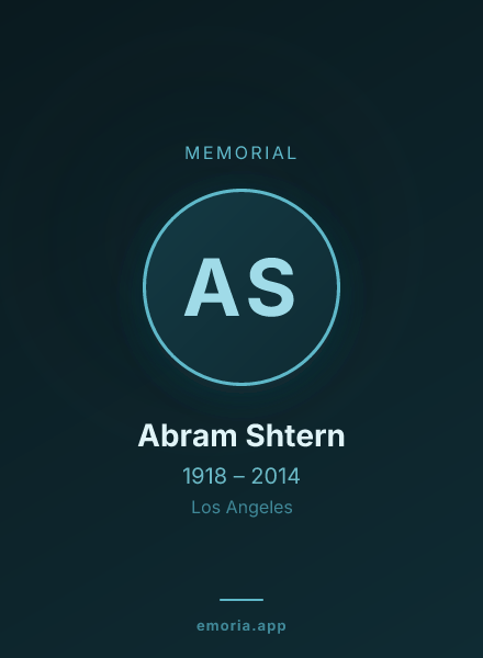 Memorial portrait of Abram Shtern