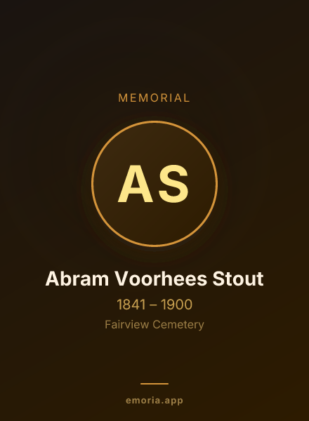 Memorial portrait of Abram Voorhees Stout