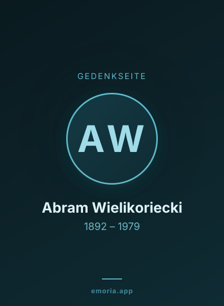 Gedenkportrait von Abram Wielikoriecki