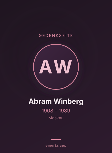 Gedenkportrait von Abram Winberg