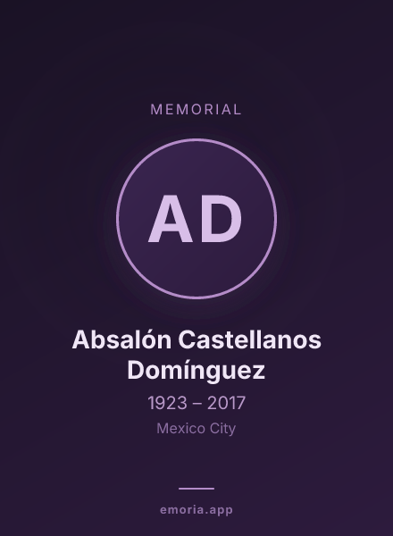 Memorial portrait of Absalón Castellanos Domínguez