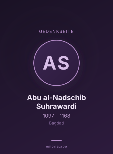 Gedenkportrait von Abu al-Nadschib Suhrawardi