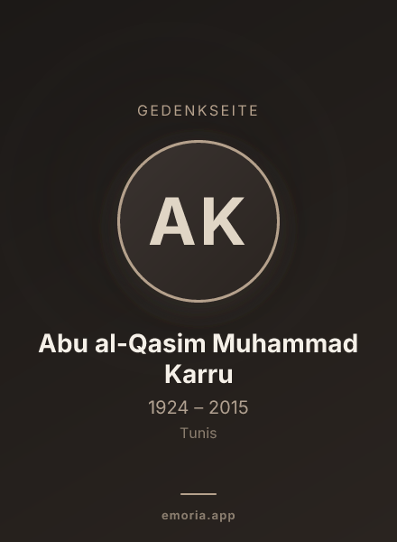 Gedenkportrait von Abu al-Qasim Muhammad Karru