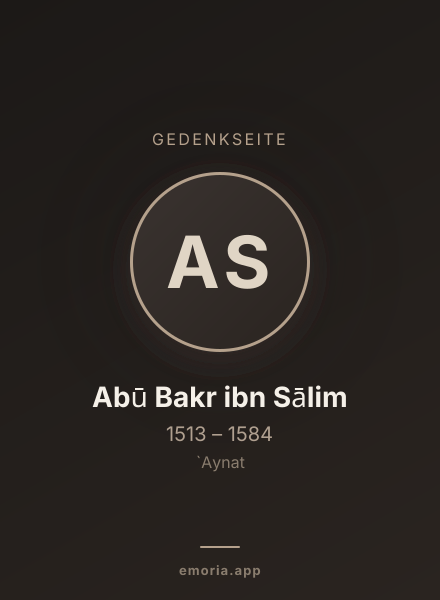 Gedenkportrait von Abū Bakr ibn Sālim
