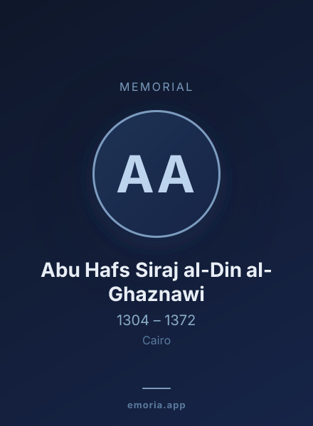 Memorial portrait of Abu Hafs Siraj al-Din al-Ghaznawi