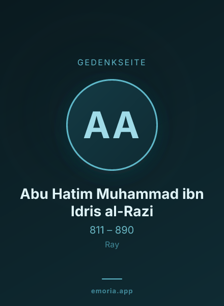 Gedenkportrait von Abu Hatim Muhammad ibn Idris al-Razi