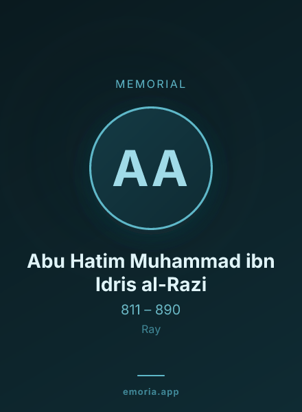 Memorial portrait of Abu Hatim Muhammad ibn Idris al-Razi