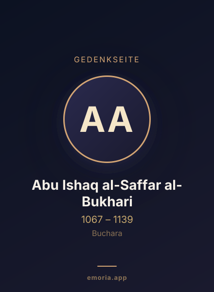 Gedenkportrait von Abu Ishaq al-Saffar al-Bukhari