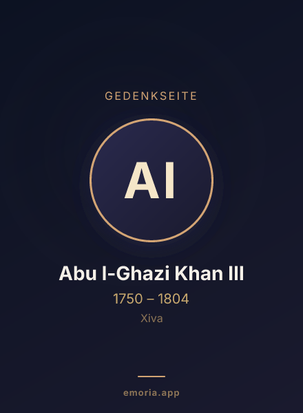 Gedenkportrait von Abu l-Ghazi Khan III