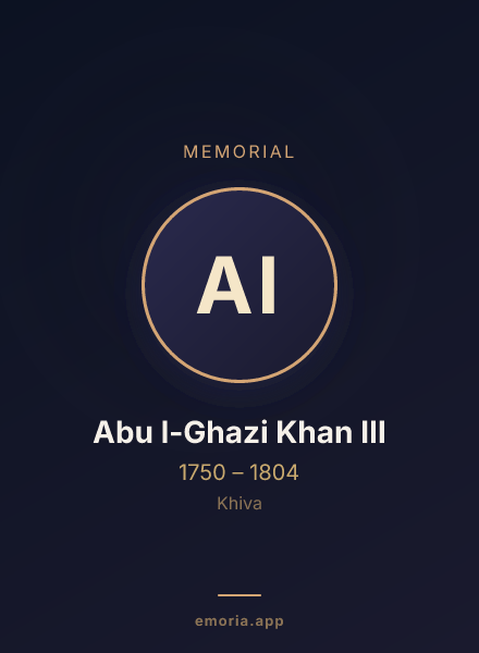Memorial portrait of Abu l-Ghazi Khan III