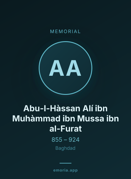 Memorial portrait of Abu-l-Hàssan Alí ibn Muhàmmad ibn Mussa ibn al-Furat