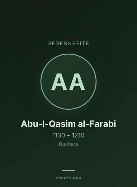Gedenkportrait von Abu-l-Qasim al-Farabi