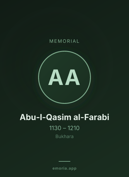 Memorial portrait of Abu-l-Qasim al-Farabi