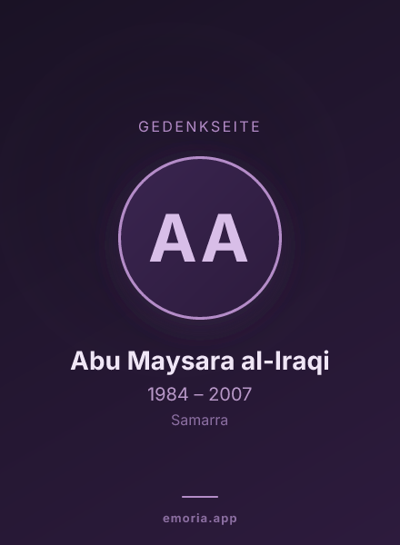 Gedenkportrait von Abu Maysara al-Iraqi