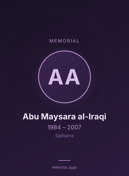Memorial portrait of Abu Maysara al-Iraqi