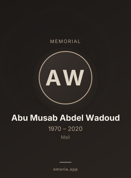 Memorial portrait of Abu Musab Abdel Wadoud